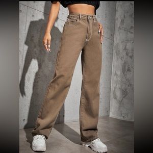 High Waisted Solid Jeans